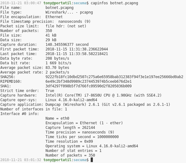 capinfos de botnet