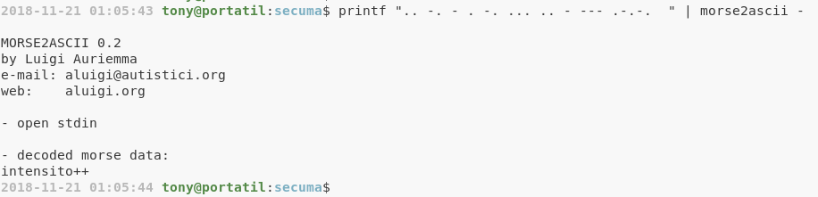 morse2ascii de tyrell